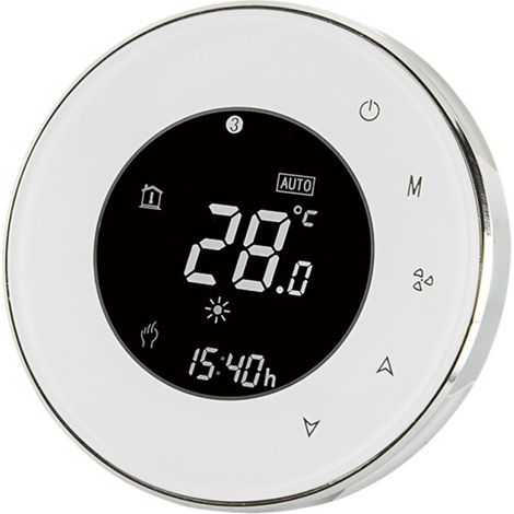 Thermostat Domotique BAC-6000ELZB – Pour Climatisation Centrale – Écran LCD 5-95°C – Commande Sans Fil – Température Constante – Ventilation-Convecteur (1/5)