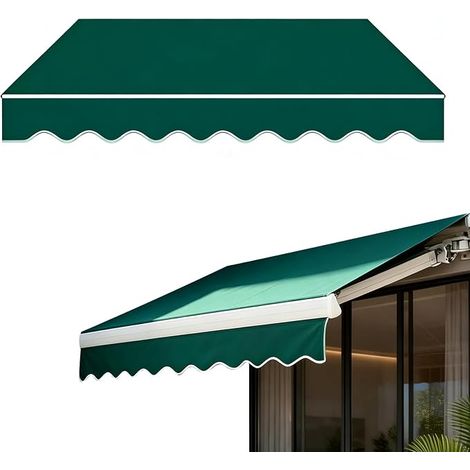 Roller Blind Replacement Roller Blind, UV Protection Waterproof 280D Oxford Cloth Solar Roof for Retractable Awnings (Green, 8.2x6.6ft) (1/5)