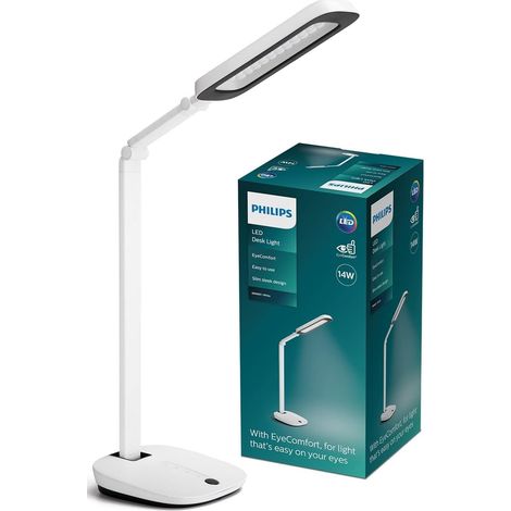 Philips LED Lampada da Tavolo Robotplus, Dimmerabile, 4000K, 14W, Bianca (1/4)
