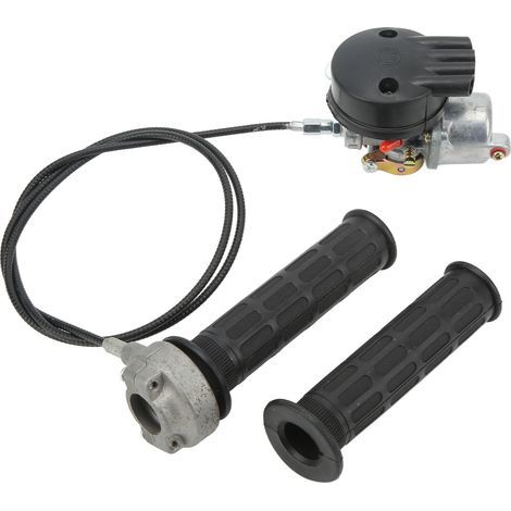 Juego de puño de acelerador y cable para carburador de motores de bicicleta de 2 tiempos de 49 cc, 60 cc, 66 cc y 80 cc. (1/5)