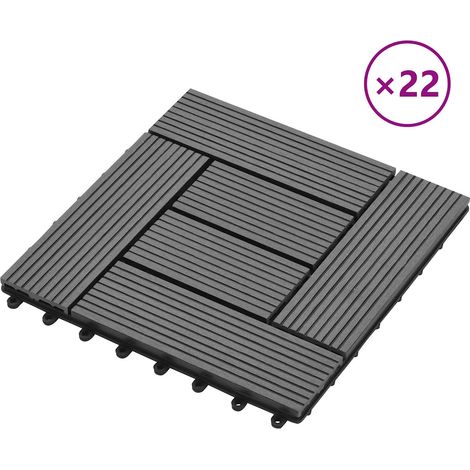 vidaXL Tile de Decking 22 uds. Gris 30 x 30 cm WPC (1/2)