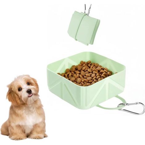 Futternapf für Haustiere 1 Stück Faltbarer Napf mit Karabinerhaken 10 5 x 10 5 x 4 5 cm Tragbar Ideal für unterwegs Geeignet für Spaziergänge und Grün (1/5)