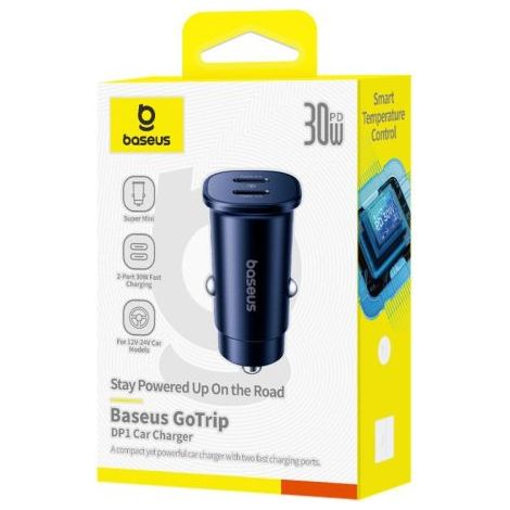 Cargador de coche 2 x USB-C 30W - negro (1/2)