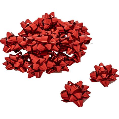 Set aus 15 oder 20 Sternen aus metalisiertem Bolduc - Kleines rot