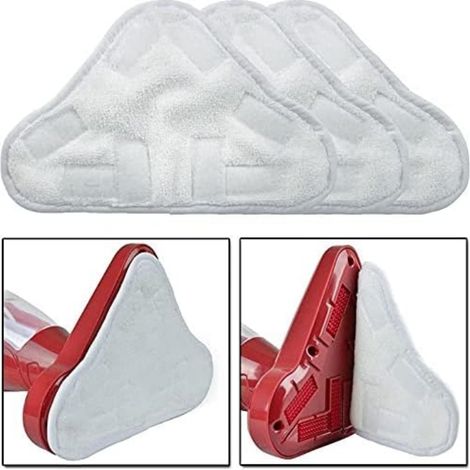 Lot de 10 lingettes de rechange lavables en microfibre compatible balai vapeur H2O X5 (1/5)