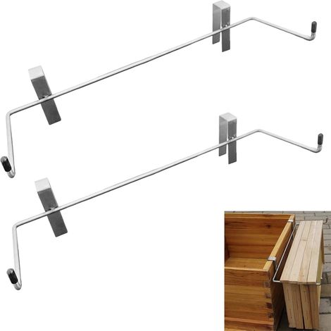 Supports de cadre de ruche en acier inoxydable, 2 jeux, cintres de cadre à montage latéral de ruche, supports de rangement de cadre d'abeille robustes, accessoire apicole extérieur pour maintenir les (1/5)