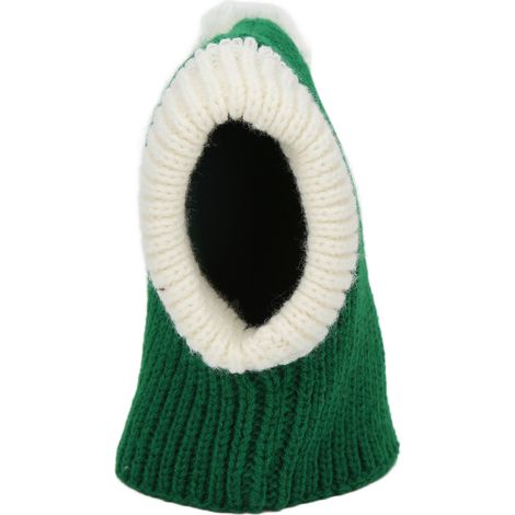 Chapeau d'hiver pour chien rouge pour animaux de compagnie, tricoté chaud pour petits et moyens chiens, chiots, chats, vert L. (1/5)