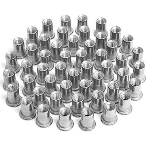 100 pièces écrou à Sertir M4 M5 M6 M8,écrous de Rivet Insert Fileté,écrous à Sertir en Acier Inoxydable,Utilisé pour Ré (1/4)