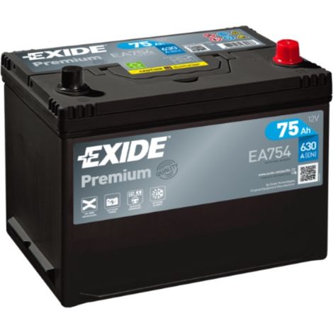 Batería de coche Tudor 75Ah EA754 Exide