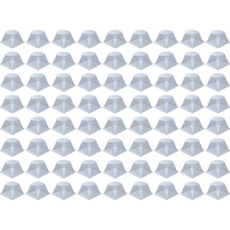 Plaque de 72 butées adhésives et antidérapantes (carré arrondi) 20,6x20,6 mm épaisseur 13,20 mm (1/2)