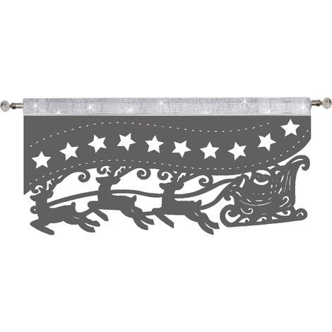 Babbo Natale sulla sua slitta, tenda festiva in stile natalizio glamour, 90 x 45 cm