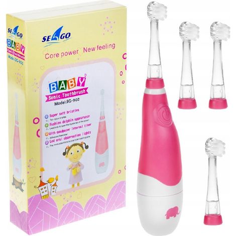 Schallzahnbürste für Kinder Seago SG-902 Pink 4 Bürstenköpfe (1/4)