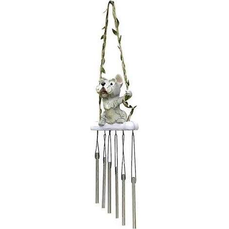 Carillon à vent mignon avec pendentifs animaux cartoon, décoration extérieure, motif ludique, suspension décorative pour jardin et terrasse, son apaisant. (1/5)
