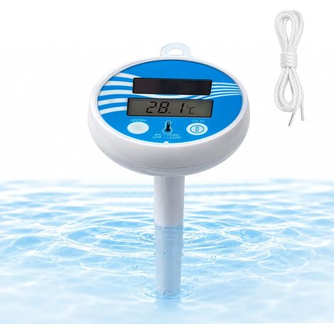 Thermomètre solaire de piscine numérique flottant avec commutation °C/°F, 0 à 50 °C / 32 à 122 °F, pour piscine, jacuzzi, spa, étang et étang de jardin (1/5)