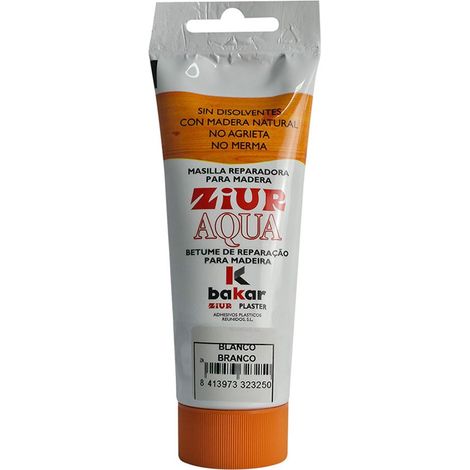 BAKAR Holzreparaturspachtel in wässrigem Medium "Ziur Aqua" weiße Farbe, leicht zu schleifen und schnell trocknend (150g)