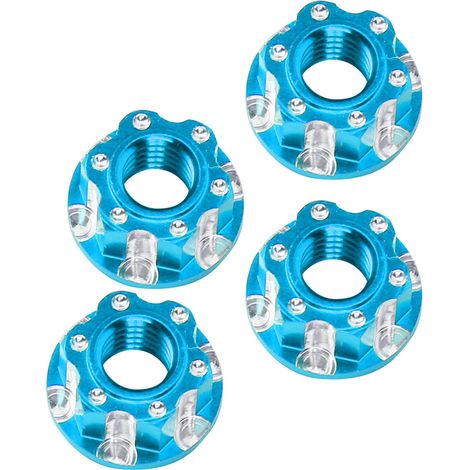 4 écrous hexagonaux M4 en aluminium pour modèles RC 1/10, compatibles HSP Sakura D3 D4, couleur bleu (1/5)
