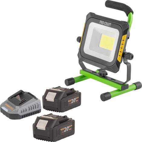 Procraft LP20 Foco LED recargable 20 V IP 20 + 2x batería 4,0 Ah + cargador