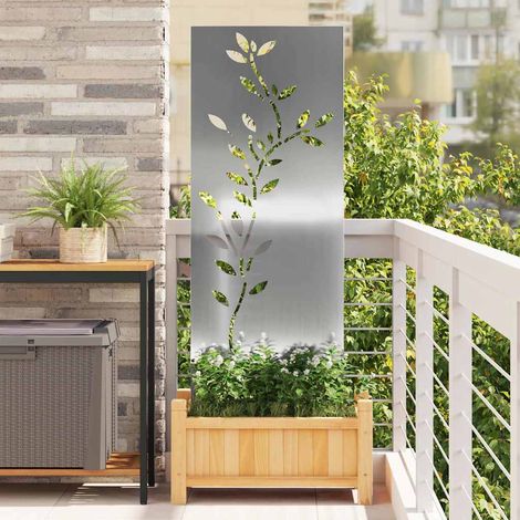 vidaXL Écran de confidentialité de jardin Floral Argenté 50 x 140 cm