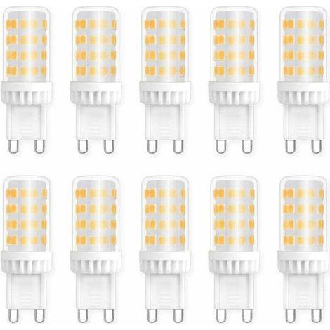 Ampoules LED G9 5W, Equivalente 40W 50W Halogène Lumière, 450LM, Blanc Neutre 4000K, AC 220V, Culot G9 Standard, économie d'énergie, pour Ceiling Lighting, Kitchen, Chambre, Salon, Pack de 10 (1/5)