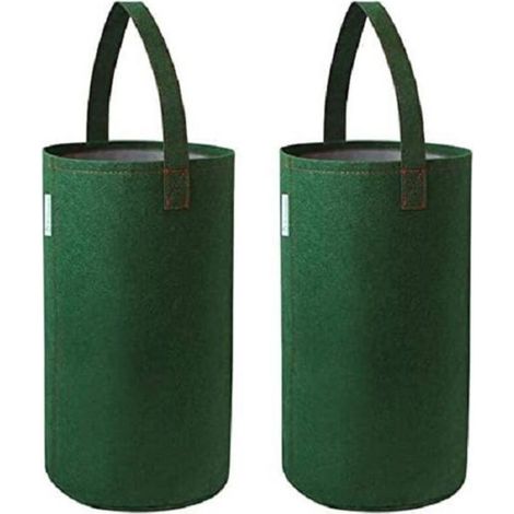 2 Porte-tomates suspendu pour cultiver herbes et fleurs, pot de fleurs, sac à tomates, Vert
