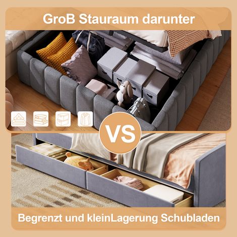 Canapé convertible gris 140x200 cm hydraulique, sans dossier ni matelas (1/4)