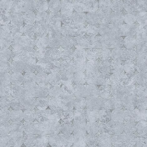 Carta da parati grafica Profhome 396561 Carta da parati TNT strutturata con il used look ed accenti metallici grigio argento 5,33 m2