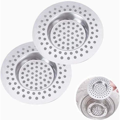 Évier Filtre de Vidange, Grille Evier Cuisine, en Acier Inoxydable, pour Évier de Cuisine/Salle de Bain, Anti-Obstruction2 Pcs, (1/4)