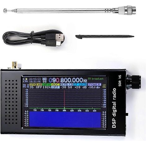 La radio SDR V6 est un récepteur radio numérique à ondes courtes DSP avec des fréquences MW, SSB, CW et HAM, doté d'un écran IPS de 4,3 pouces. (1/5)