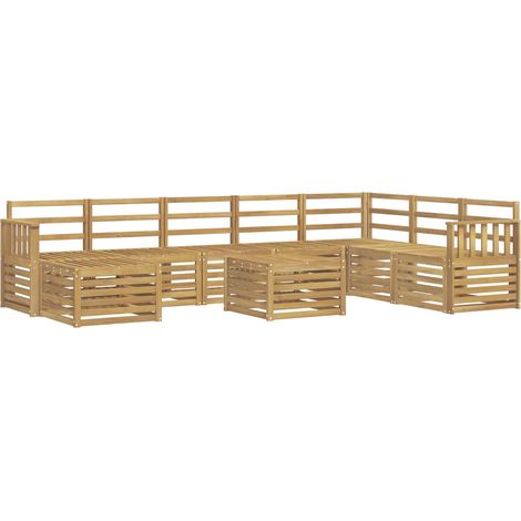 Outdoor Sofa Set 9 pcs White Solid Acacia Wood vidaXL (1/5)
