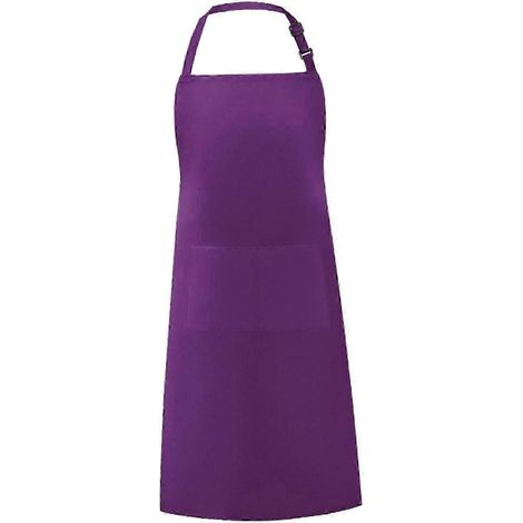 Tablier de cuisine à bavette, tablier durable pour toutes les occasions, tablier utilitaire pour fleuriste, jardinier, salon de coiffure, homme ou femme.-Purple