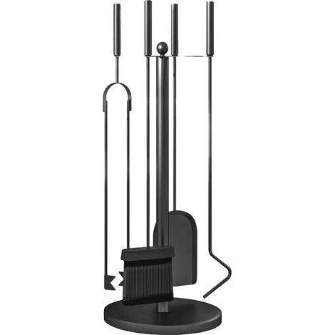 Ensemble d'accessoires d'outils, métal solide, dimensions Ø25 x 54H cm, ensemble de 5 pièces, finition noire classique, gain de place (1/5)