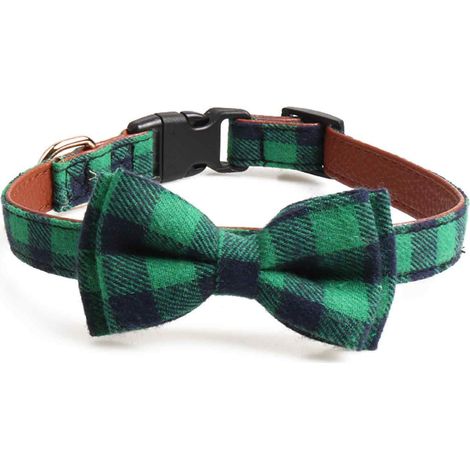 Collier Pour Chien - Coton Non Élastique - Boucle En Acier Inoxydable - Anneau D Renforcé - Collier Avec Nœud Papillon Détachable - Taille Réglable - 1 Pièce (1/5)