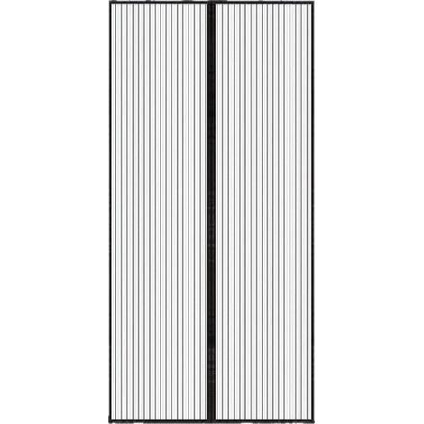Moustiquaire Porte Fenetre Aimantée Magnetique, Rideaux Anti Mouches pour Porte, Rideaux Toile Insect Ecran,Moustiquaire Baie Vitree Coulissante,Magnétique Moustique Sans Perçage(90x210cm,noir)