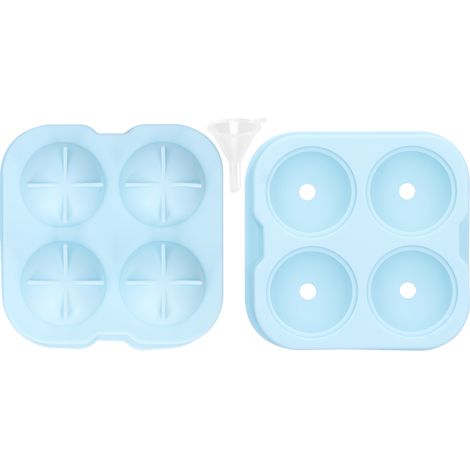 Ice Ball Maker Mold 4‑Hole Round Silicone Sphere Tray with Lid Funnel Hand‑Made DIY Tools (1/5)