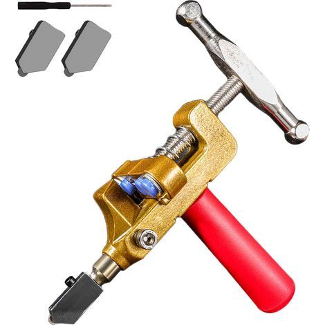 2-in-1 Glas- und Fliesenschneider mit Klingen aus Wolframstahl und Brechzange, manueller Handschneider für Glas, Spiegel, Keramik und glasierte Fliesen