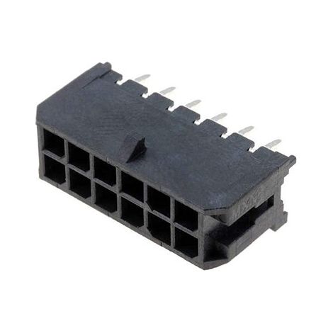 Connettore Micro Fit femmina porta maschio 6X2 vie da circuito stampato