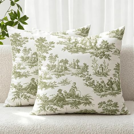 Lot de housses de coussin velours vert (1/3)