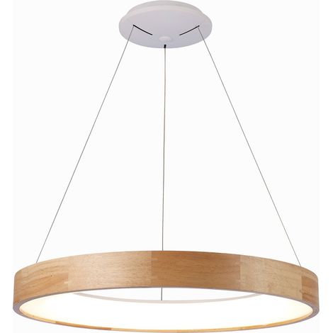 Lámpara Colgante LED de Madera Fresno, Elegancia Natural y Luz Cálida (1/2)