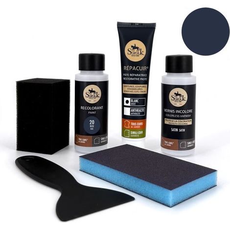 Kit di Ristrutturazione Pelle (20-BLU) - SOFOLK - Per Volante, Sedia Auto, Sedia, Selleria, Scarpe (1/4)
