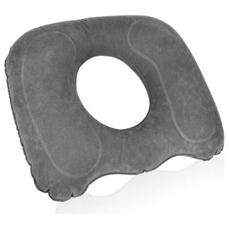 Coussin d'assise orthopédique gonflable pour hémorroïdes, coussin ergonomique pour coccyx pour fauteuil roulant, chaise de bureau, anti-hémorroïdes, gris (1/5)