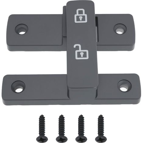 Gris Serrure de Porte de Grange Lumineuse Montage en Surface à 180 Degrés pour Coulissante en Bois Porte en Métal 84x63x18mm (1/5)