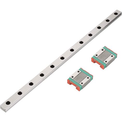 Rail Lineaire MGN12 - 300 mm - Largeur 12 mm - Avec 2 Blocs De Glissiere MGN12B