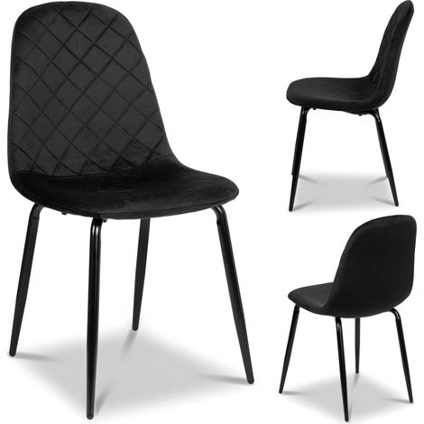 Silla de terciopelo negro Orlando Velvet (1/5)