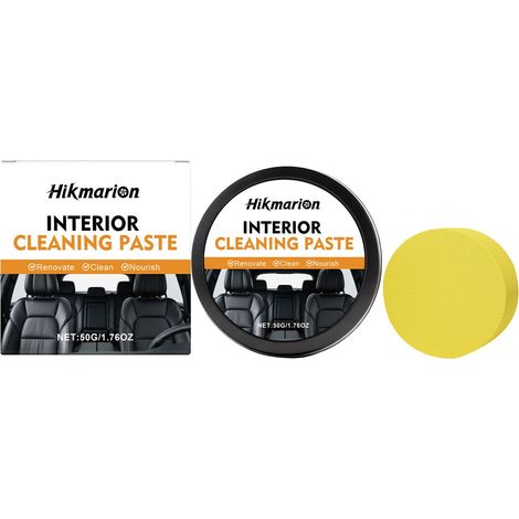 Autoinnenraumpflegecreme zur Reinigung, Politur und Aufwertung des täglichen Fahrzeuginnenraums – 50 g + 1 Schwamm -- BIEMMEDUE (1/5)