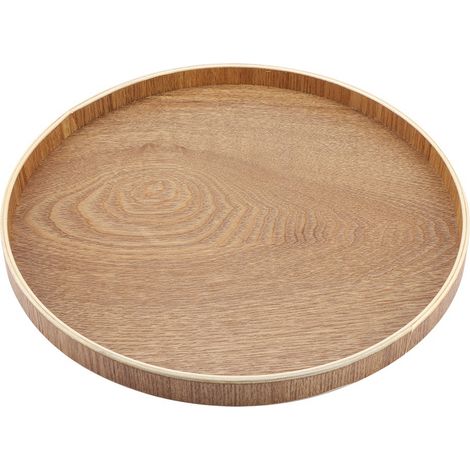 Plateau Rond en Bois pour Fruits Dessert Gâteau Plateau de Service Alimentaire (7.5cm) (1/5)