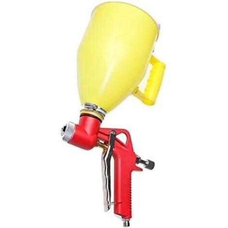 Pistolet à Crépir Pneumatique 3L 3 Buses, Pistolet à Peinture Texturée Alimentation par Trémie pour Plafond Mur Rendu Cloison Sèche Plâtre Peinture 221472 (1/4)