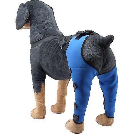 Coussinets de protection pour coudes et pattes arrière de chien, genouillères réglables - Taille XS - Bleu (1/5)