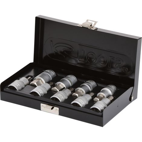 1/2" Bit-Stecknuss-Satz Innensechskant, kurz, 9-tlg
