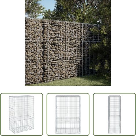 Aménagement extérieur - Panier gabion avec couvercle 100x50x150 cm fer galvanisé (1/5)