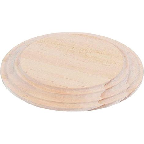 Base ronde en pin massif hauteur 2,2 cm. inf. 19 cm. sup. 17 cm. Hauteur 2,2 cm. Base en bois pour peinture, décoration et bricolage.